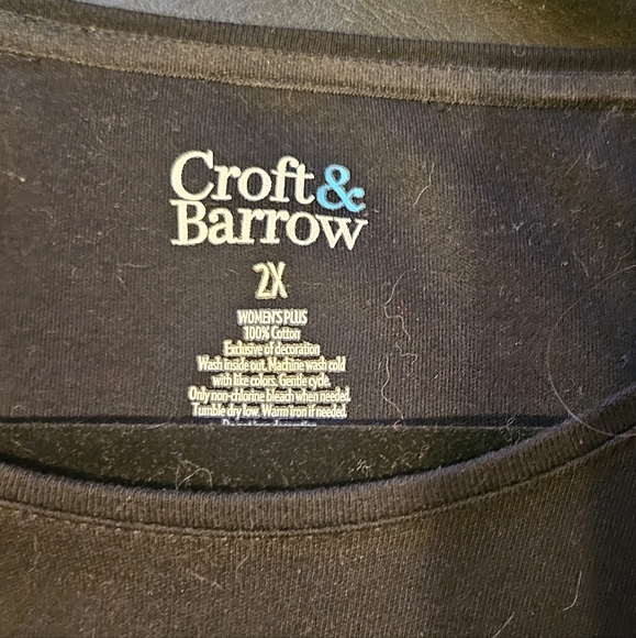 Croft & Barrow Top Womens Cat Lady Ornament Knit Shirt Size 2X - Picture 2 of 2